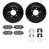 Dynamic Friction Co 8512-21022, Rotors-Drilled and Slotted-Black w/ 5000 Advanced Brake Pads incl. Hardware, Zinc Coated 8512-21022